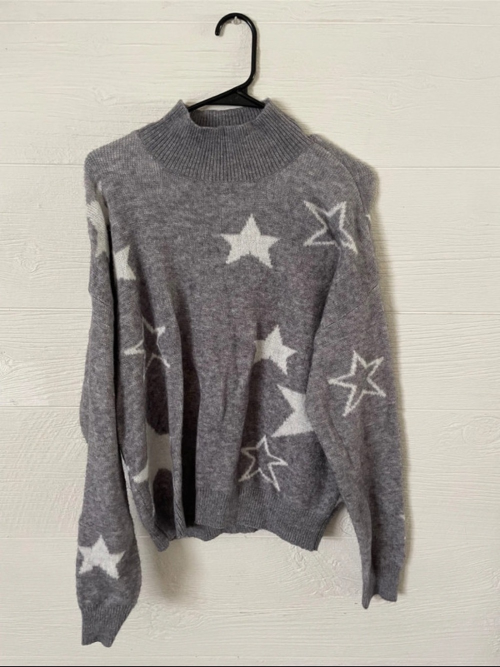 Gray Star Mock Neck Sweater - Women